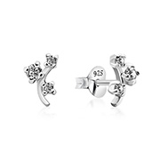 EZ-1300 - 925 Sterling silver stud with cubic zircon.