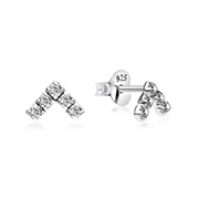 EZ-1436 - 925 Sterling silver stud with cubic zircon.