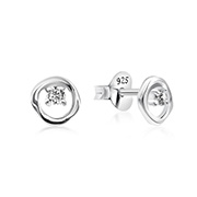 EZ-1449 - 925 Sterling silver stud with cubic zircon.
