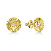 EZ-5534 - Gold plated sterling silver stud with cubic zirconia.