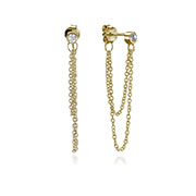 EZ-5548 - Gold plated sterling silver stud with cubic zirconia.