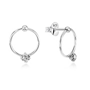 EZ-929 - 925 Sterling silver stud with cubic zircon.