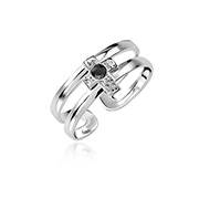 MC-119 - 925 Sterling silver toering with crystal.