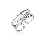 MC-267 - 925 Sterling silver toering with crystal.