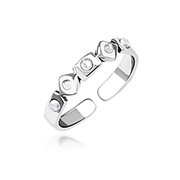 MC-558 - 925 Sterling silver toering with crystal.