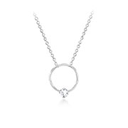 N-1275 - 925 Sterling silver necklace with cubic zircon.