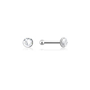 NS-001 - 925 Sterling silver nose stud with crystal.