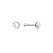 NS-002 - 925 Sterling silver nose stud with crystal.