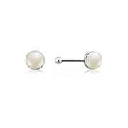NS-008 - 925 Sterling silver nose stud with synthetic pearl.