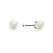 NS-009 - 925 Sterling silver nose stud with synthetic pearl.