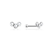 NS-930 - 925 Sterling silver nose stud with crystal.