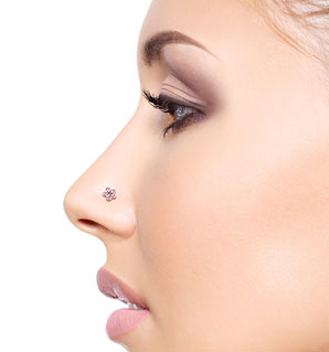 Silver nose stud banner