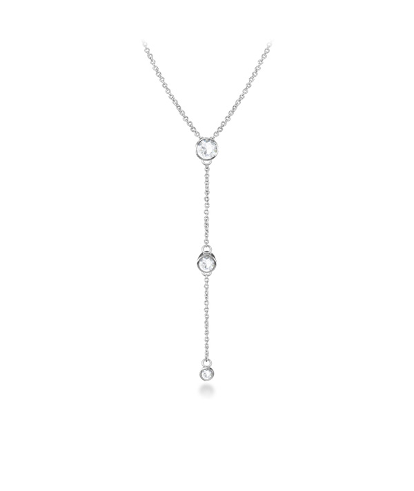 Topaz B.K.K. - 925 Sterling silver necklace with cubic zircon.(N-2142)