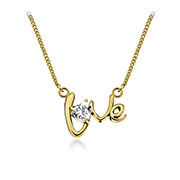 Gold plated sterling silver necklace with cubic zircon.