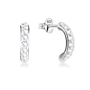 E-12246 - 925 sterling silver multi crystals stud.