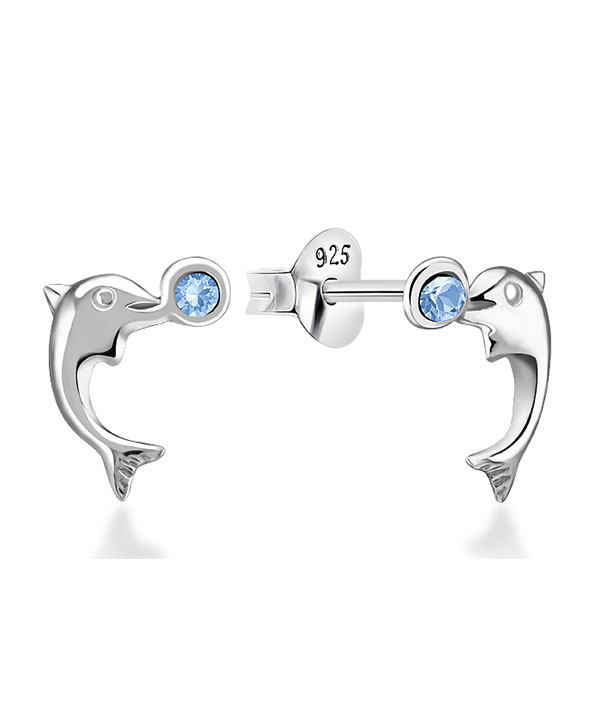 Topaz B.K.K. - 925 Sterling silver stud with crystals.(E-1229)