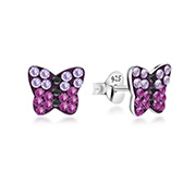 E-12340 - 925 sterling silver multi crystals stud.