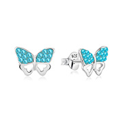 E-13349 - 925 sterling silver multi crystals stud.