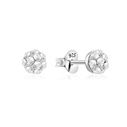 E-14489 - 925 sterling silver multi crystals stud.