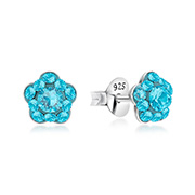 E-14690 - 925 sterling silver multi crystals stud.