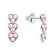 E-15817 - 925 sterling silver multi crystals stud.