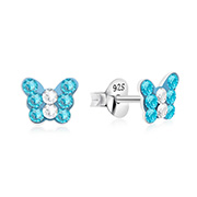 E-15827 - 925 sterling silver multi crystals stud.