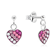 E-15858 - 925 sterling silver multi crystals stud.