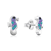 E-15885 - 925 sterling silver multi crystals stud.