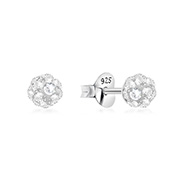 E-15888 - 925 sterling silver multi crystals stud.