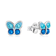 E-15900 - 925 sterling silver multi crystals stud.