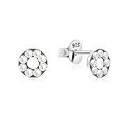 E-15940 - 925 sterling silver multi crystals stud.