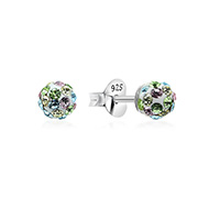 E-16073 - 925 sterling silver multi crystals stud.