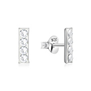 E-16145 - 925 sterling silver multi crystals stud.