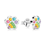 E-16180 - 925 sterling silver multi crystals stud.