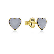 Gold plated sterling silver stud with crystal.