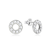 E-7252 - 925 sterling silver multi crystals stud.