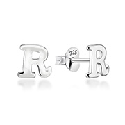 EP-3154/R - Plain 925 Sterling silver stud earring.