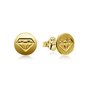 Plain gold plated sterling silver stud.