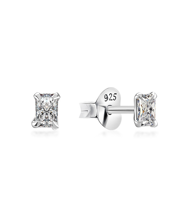 Topaz B.K.K. - 925 Sterling silver stud with cubic zircon.(EZ-1164)