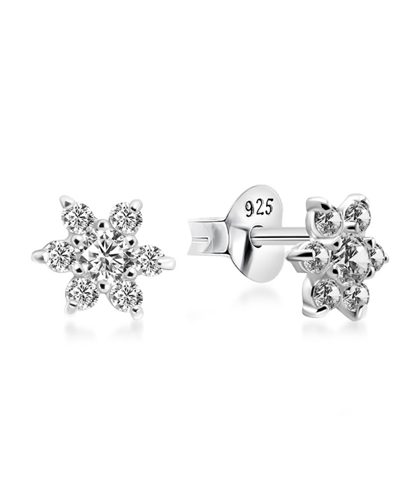 Topaz B.K.K. - 925 Sterling silver stud with cubic zircon.(EZ-1241)