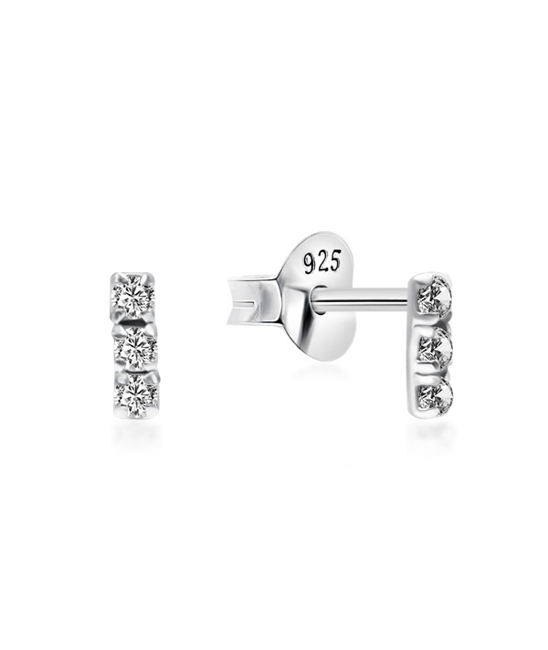 Topaz B.K.K. - 925 Sterling silver stud with cubic zircon.(EZ-1434)