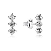 925 Sterling silver stud with cubic zircon.