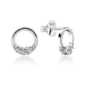 EZ-889 - 925 Sterling silver stud with cubic zircon.