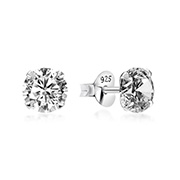 925 Sterling silver stud with cubic zircon.