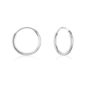 HP-004 - 14 x 1.2 mm. 925 Sterling silver hoop.