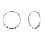 HP-017 - 16 x 2 mm. 925 Sterling silver hoop.