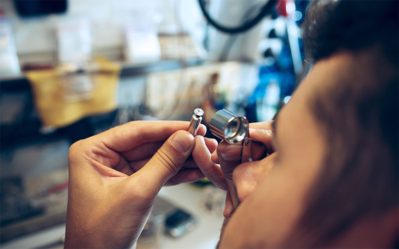 Silver jewelry factory with people